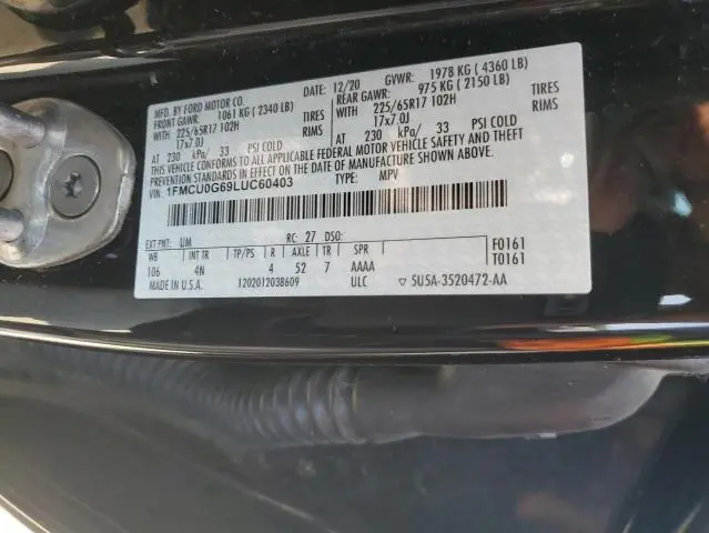 2020 FORD ESCAPE SE  