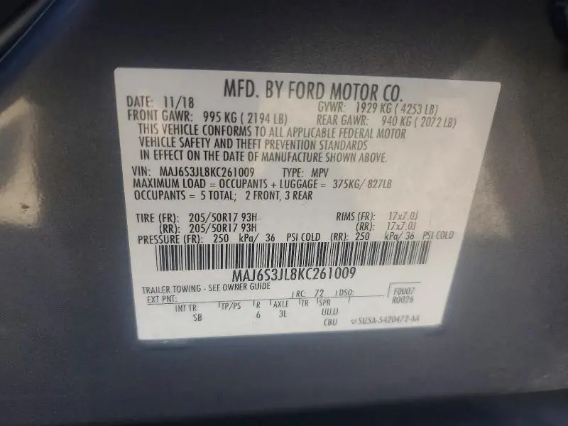 2019 FORD ECOSPORT SES  