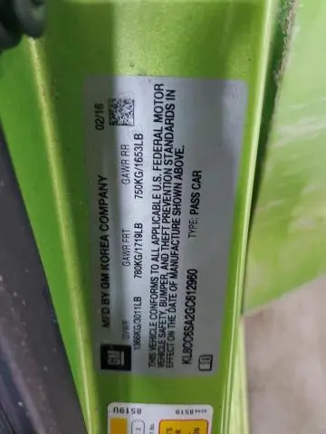 2016 CHEVROLET SPARK 1LT  