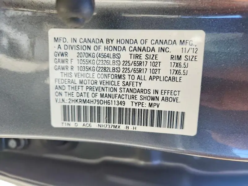 2013 HONDA CRV   