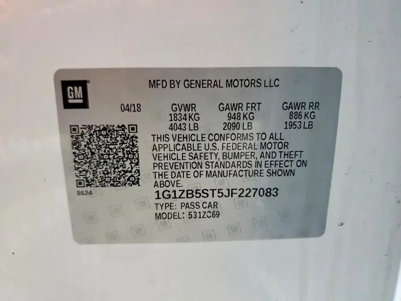 2018 CHEVROLET MALIBU LS  