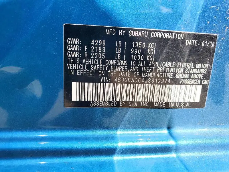 2018 SUBARU IMPREZA PREMIUM PLUS  