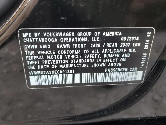 2014 VOLKSWAGEN PASSAT SE  
