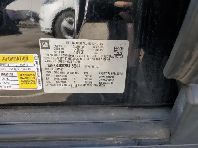 2017 CHEVROLET TRAVERSE LT  