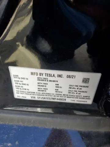 2021 TESLA MODEL S   
