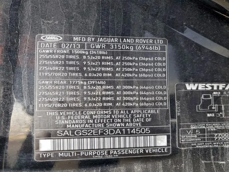 2013 LAND ROVER RANGE ROVER SUPERCHARGED  