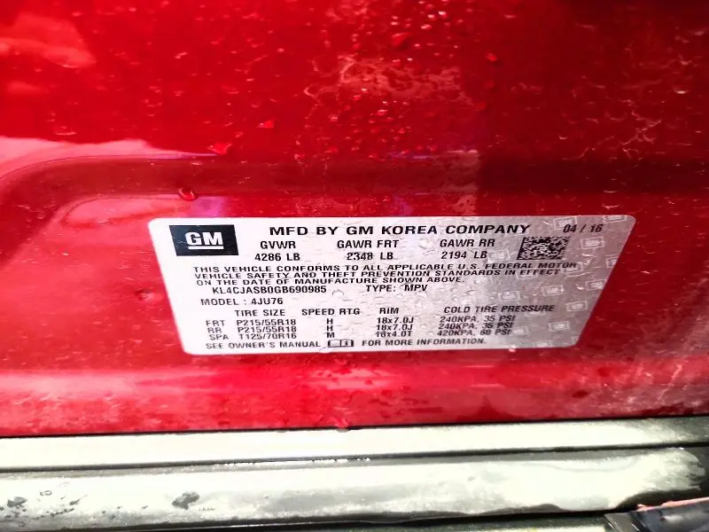 2016 BUICK ENCORE   