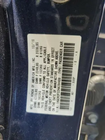 2017 HONDA ACCORD LX  