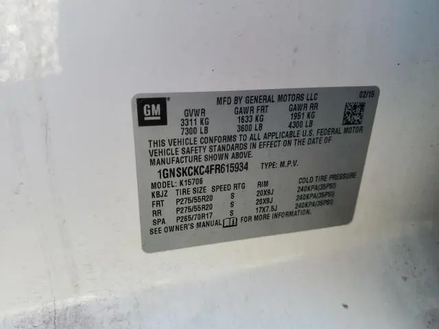 2015 CHEVROLET TAHOE K1500 LTZ  