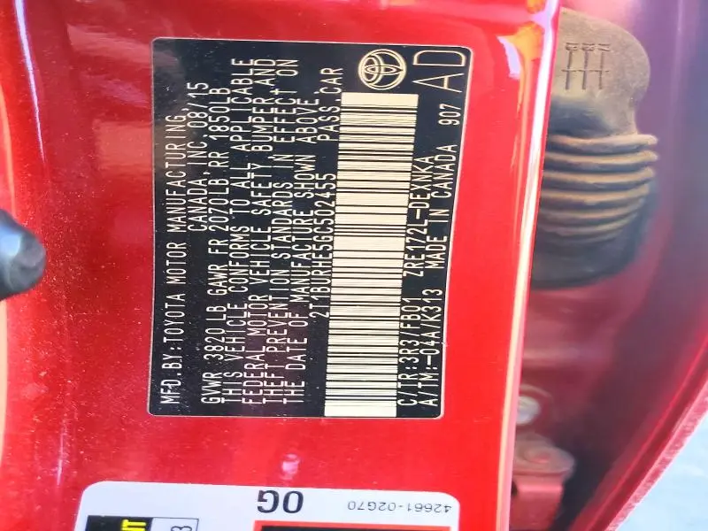 2016 TOYOTA COROLLA L  