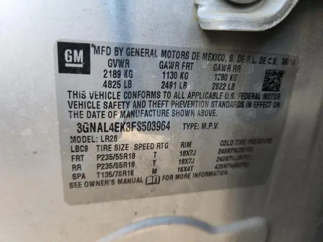 2015 CHEVROLET CAPTIVA LTZ  