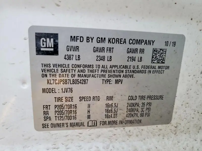 2020 CHEVROLET TRAX 1LT  