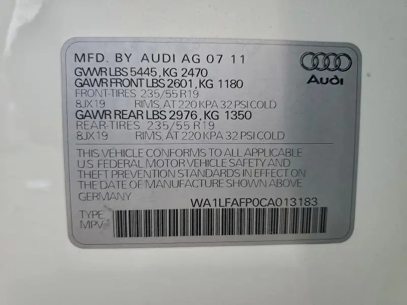 2012 AUDI Q5 PREMIUM PLUS  