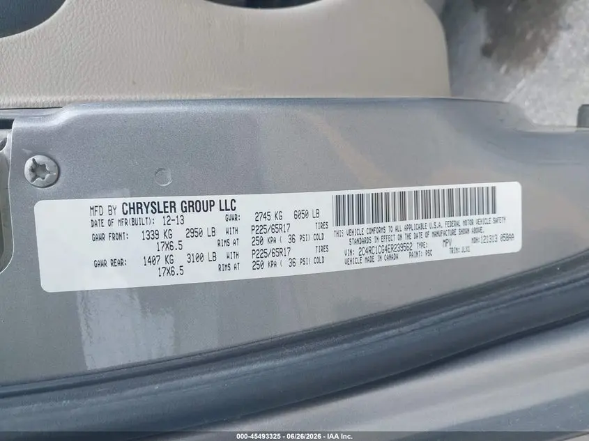 2014 CHRYSLER TOWN & COUNTRY TOURING-L 30TH ANNIVERSARY