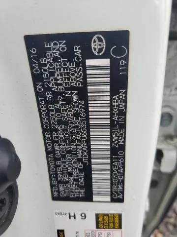 2016 TOYOTA PRIUS   