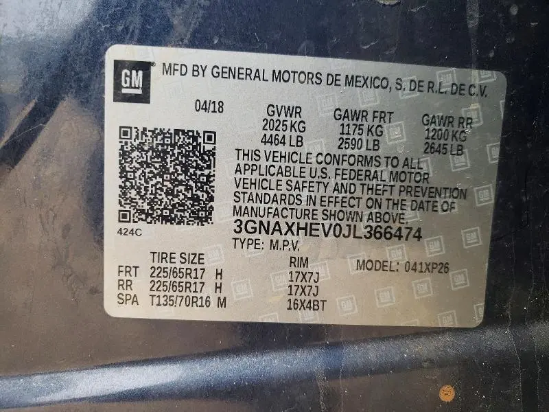 2018 CHEVROLET EQUINOX LS  