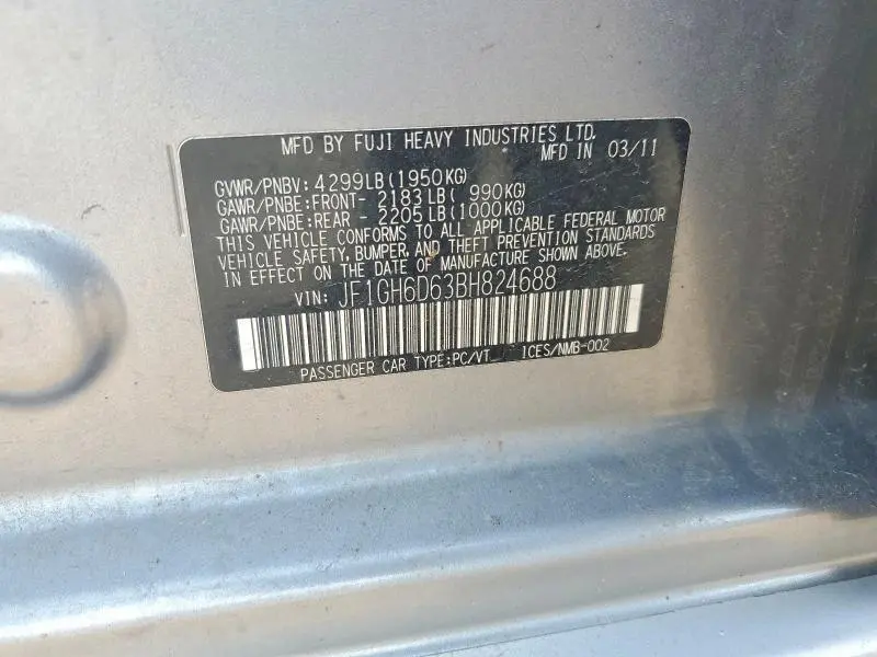 2011 SUBARU IMPREZA OUTBACK SPORT  