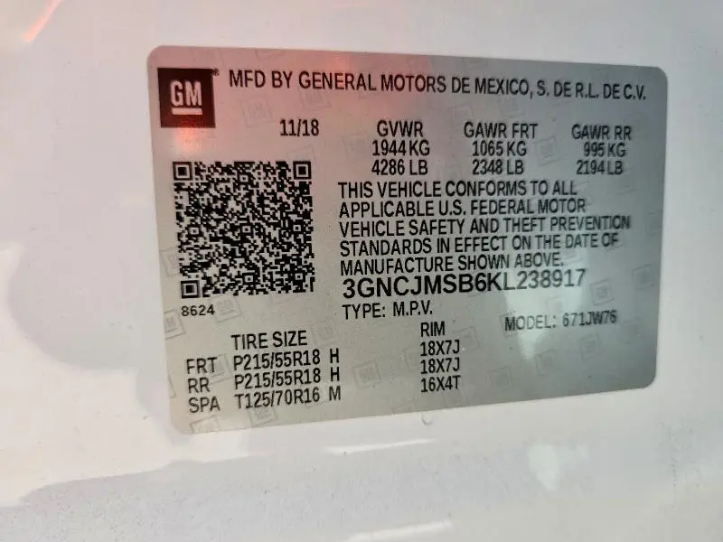 2019 CHEVROLET TRAX PREMIER  