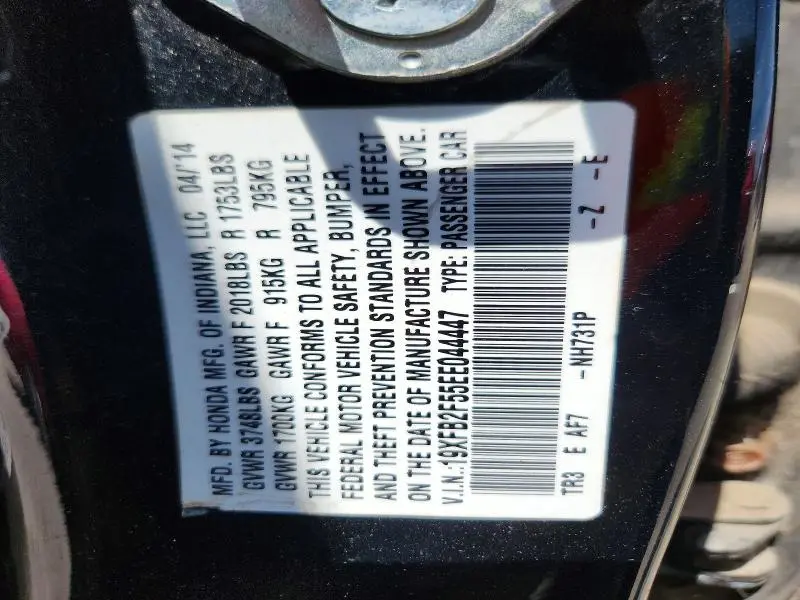 2014 HONDA CIVIC LX  