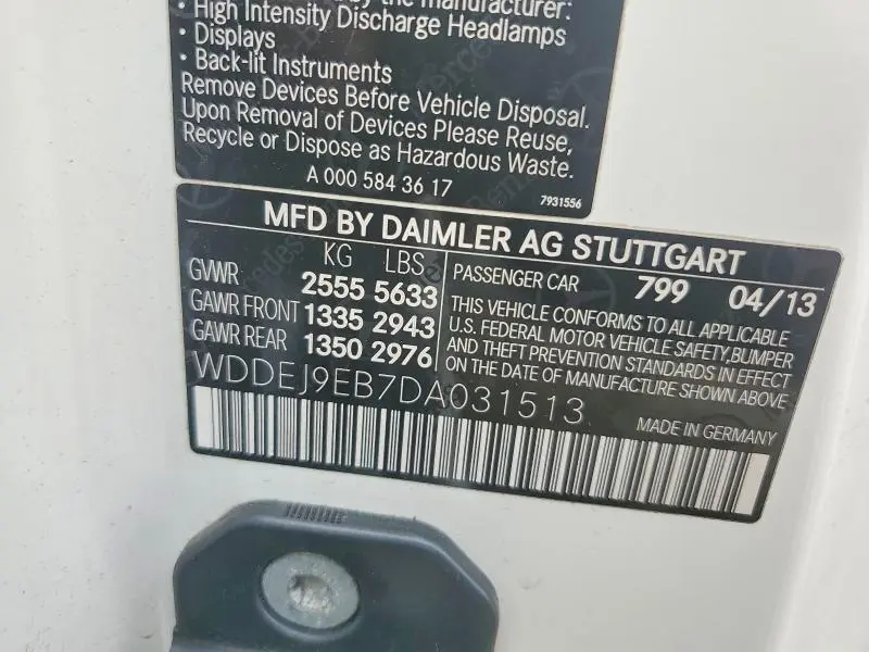 2013 MERCEDES-BENZ CL 550 4MATIC  