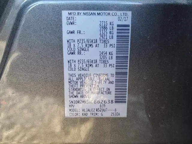 2017 NISSAN PATHFINDER S  