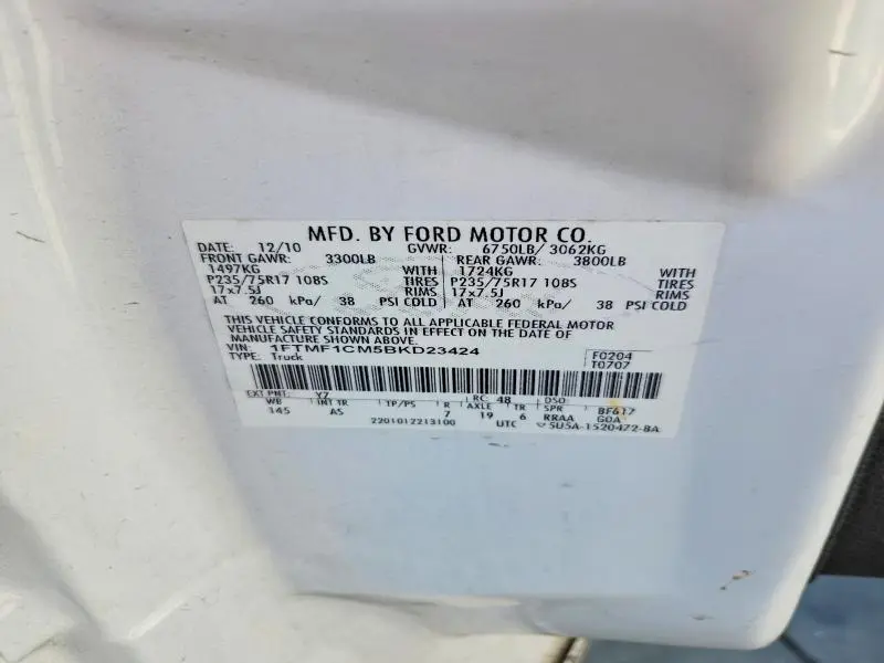 2011 FORD F150   
