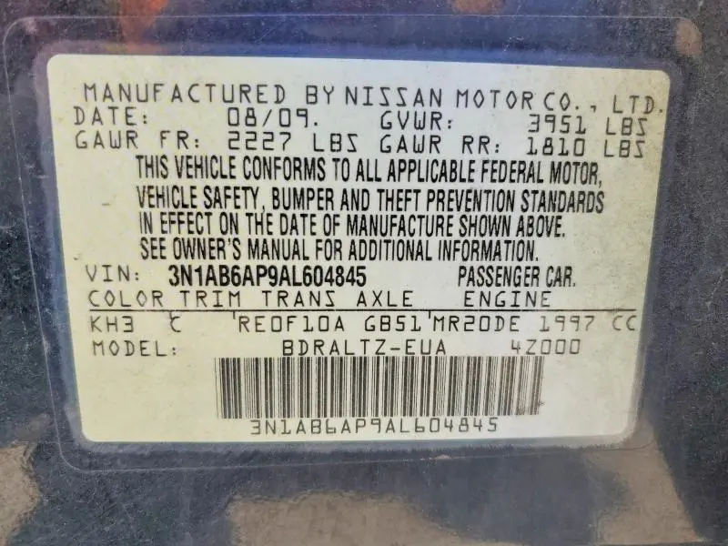 2010 NISSAN SENTRA 2.0  