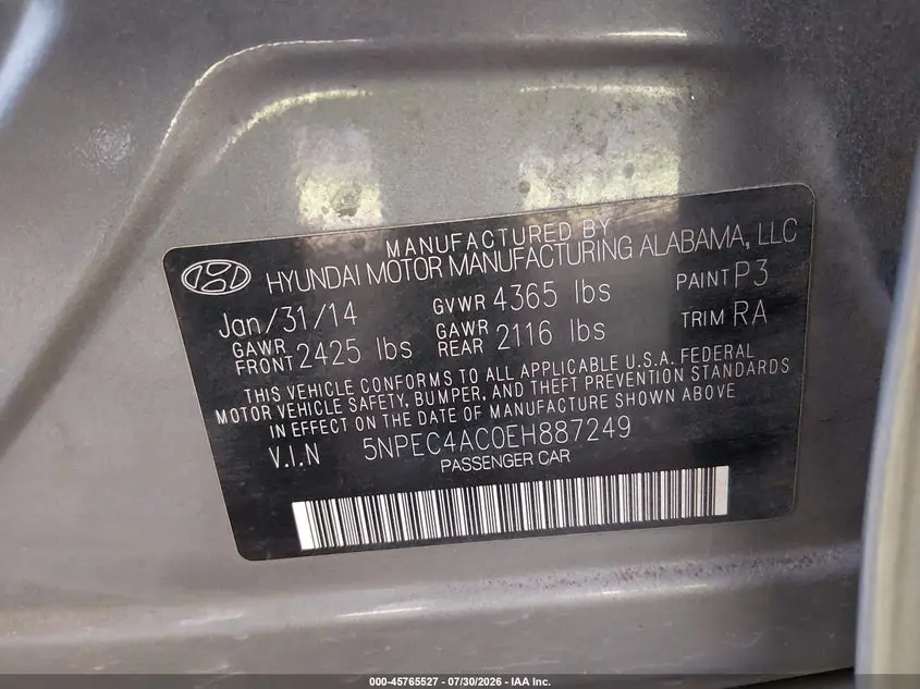 2014 HYUNDAI SONATA LIMITED
