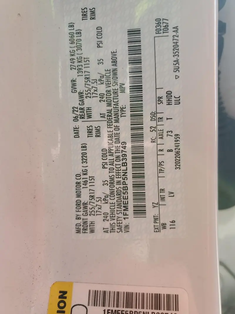 2022 FORD BRONCO BASE  