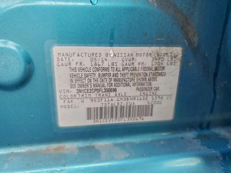 2015 NISSAN VERSA NOTE S  