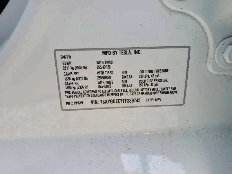 2026 TESLA MODEL Y   