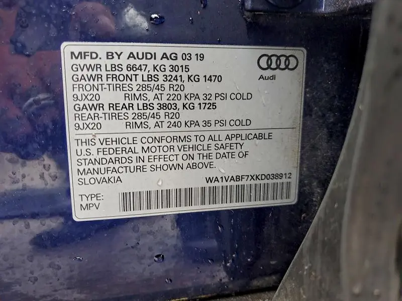 2019 AUDI Q7 PRESTIGE  