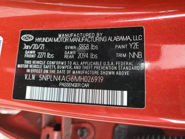2021 HYUNDAI ELANTRA SEL