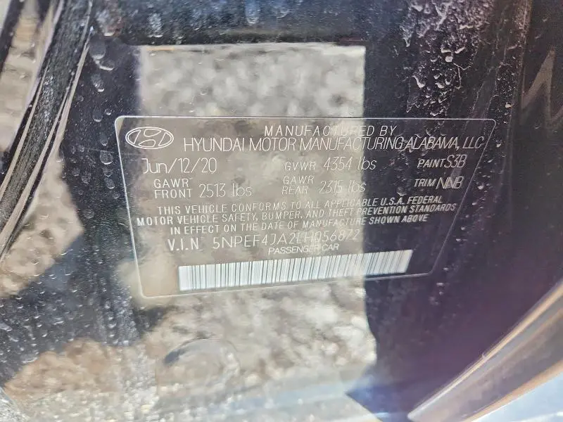 2020 HYUNDAI SONATA SEL  