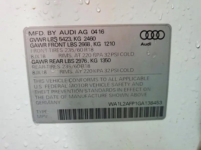 2016 AUDI Q5 PREMIUM PLUS  
