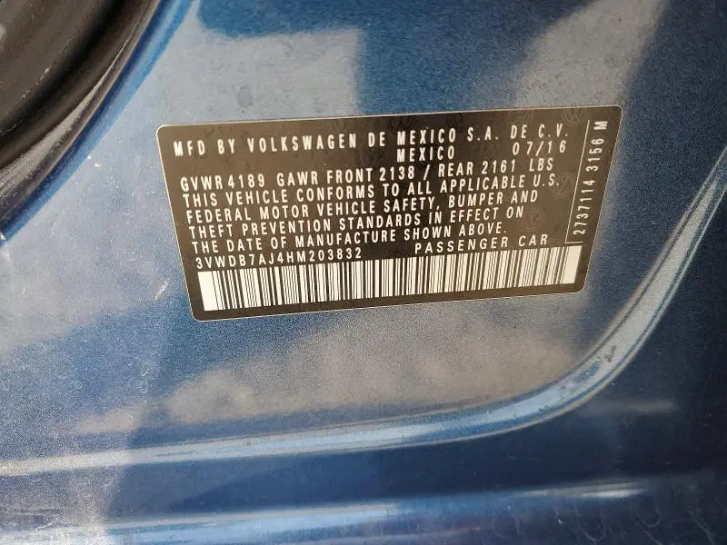 2017 VOLKSWAGEN JETTA SE  