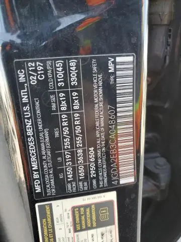 2012 MERCEDES-BENZ ML 350 BLUETEC  