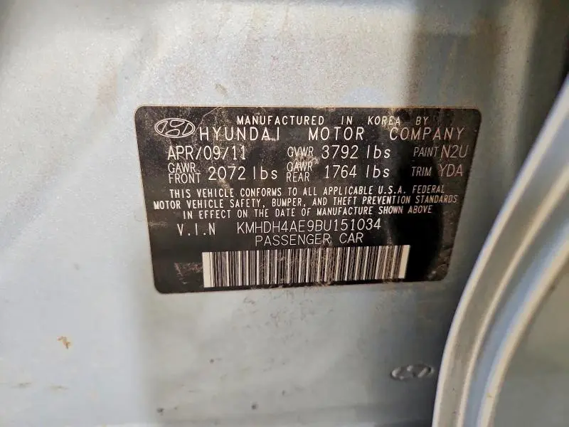 2011 HYUNDAI ELANTRA   