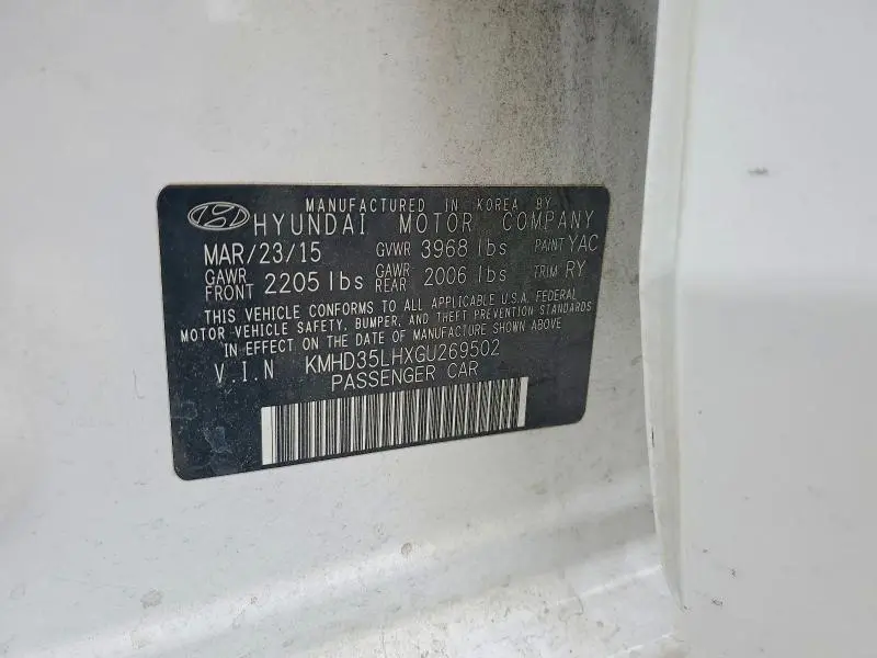 2016 HYUNDAI ELANTRA GT BASE  
