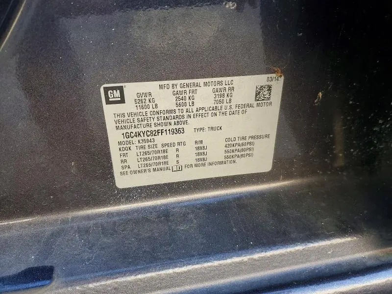 2015 CHEVROLET SILVERADO K3500  