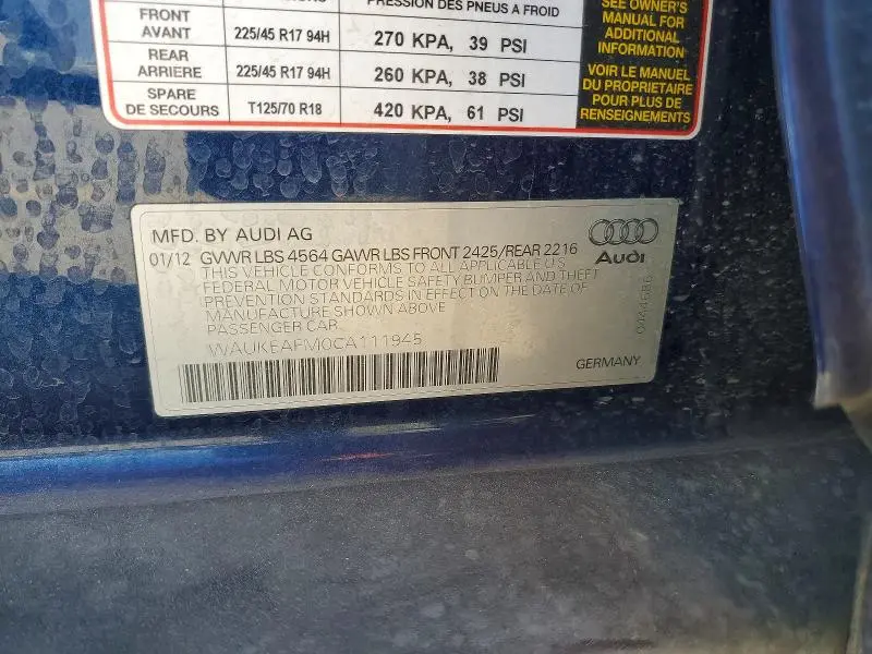2012 AUDI A3   