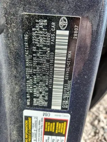 2010 TOYOTA CAMRY LE V6  
