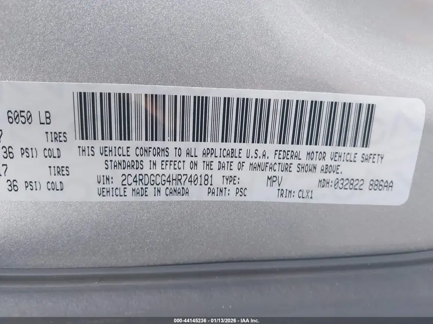 2017 DODGE GRAND CARAVAN SXT