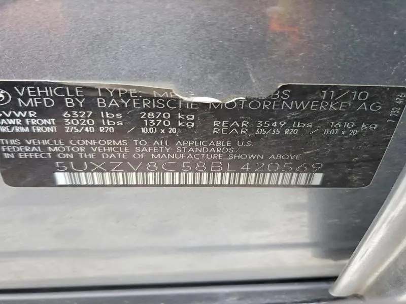 2011 BMW X5 XDRIVE50I  