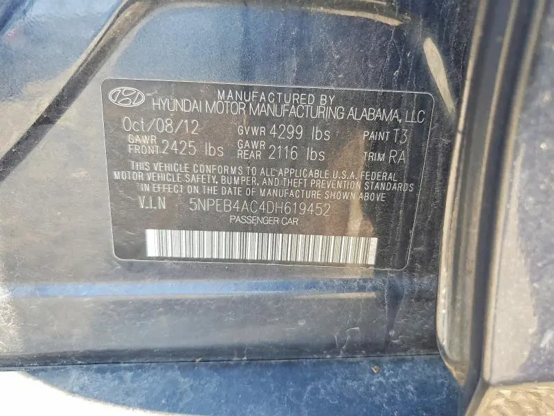 2013 HYUNDAI SONATA GLS  