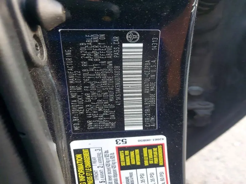 2022 TOYOTA CAMRY XSE  
