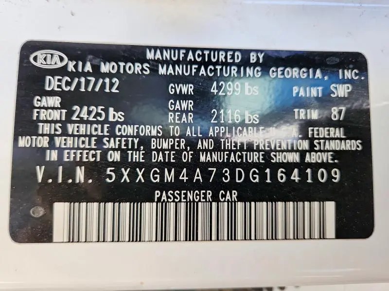 2013 KIA OPTIMA LX  