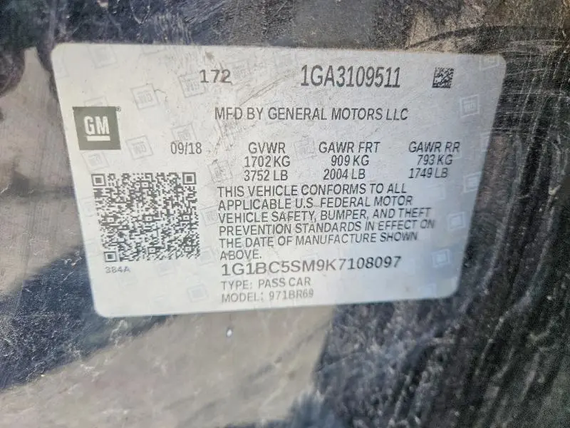 2019 CHEVROLET CRUZE LS  