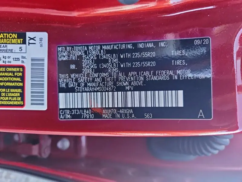 2021 TOYOTA HIGHLANDER HYBRID LIMITED  