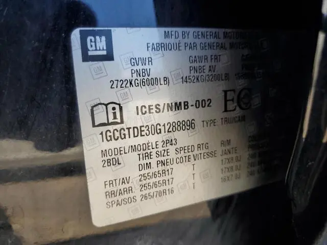 2016 CHEVROLET COLORADO Z71  